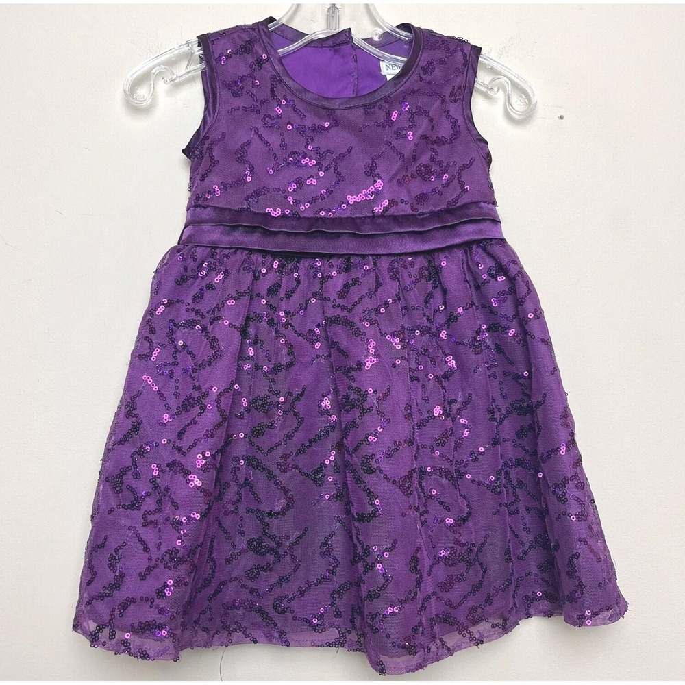 Newberry Girls 12M Vintage Party Dress Purple Sparkles Sequins